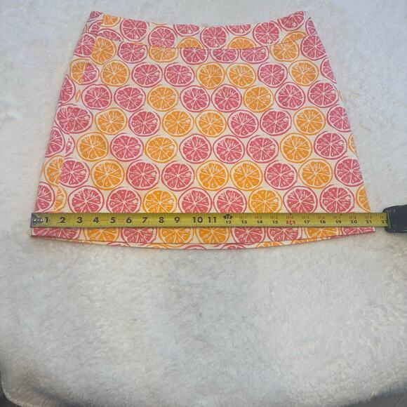 Vineyard Vines Women’s Citrus Orange Grapefruit Zip Up Mini Skirt Size 10 - Picture 2 of 7